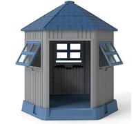 CostwayNiche d'Extérieur pour Chien Niche pour Chiot avec 2 Fenêtres et Puits de Lumière Toit en pente Entrée Maison pour Animaux de Compagnie