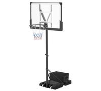 CostwayPanier de Basket-Ball Hauteur Réglable 125-305cm Support de Basketball Mobile avec Panneau Arrière Incassable Base Remplissable et Roues