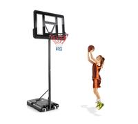 CostwayPanier de Basket-Ball sur pied Réglable en Hauteur 130-305 cm 12 Niveaux avec Roulettes Mobile 2 Filets Base de Lestage