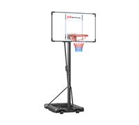 CostwayPanier de Basket Extérieur Réglable en Hauteur 1,7 à 3,05 m avec Base Remplissable Panneau Incassable Jeu Basket Mobile avec Roues