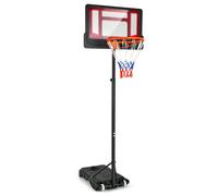 CostwayPanier de Basket pour Enfants Jouet de But de Basket Résistant aux Intempéries avec Hauteur Réglable de 132 à 250 CM Rouge