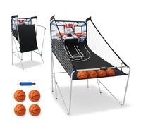 CostwayPanier de Basketball Pliable à Double Panier 4 Balles Pompe de Gonflage Jeu de Basketball Arcade pour 1 à 4 Joueurs