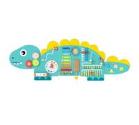CostwayPanneaux Muraux d'Activité Dinosaure pour Enfants Tableau Sensoriel Montessori en Bois 11 en 1 pour Éducation et Développement Précoce Vert