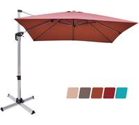 CostwayParasol de 300cm en Porte-à-faux avec Rotation à 360°Inclinaison Réglable Parasol Déporté Coupe-Vent Orange