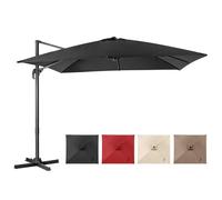 CostwayParasol Déporté Inclinable 3x3M avec Base Croisée Rotation à 360° Manivelle 8 Baleines Event pour Jardin Terrasse Noir