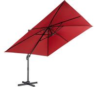 CostwayParasol Déporté Inclinable 3x3M avec Base Croisée Rotation à 360° Manivelle 8 Baleines Event pour Jardin Terrasse Vin-Rouge