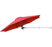 CostwayParasol en Porte-à-faux Mural de 247 Cm Parasol avec Mât Réglable Parasol Inclinable avec Évent Parasols d'Extérieur Rouge