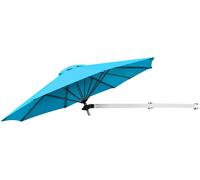 CostwayParasol en Porte-à-faux Mural de 247 Cm Parasol avec Mât Réglable Parasol Inclinable avec Évent Parasols d'Extérieur Bleu