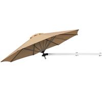 CostwayParasol en Porte-à-faux Mural de 247 Cm Parasol avec Mât Réglable Parasol Inclinable avec Évent Parasols d'Extérieur Beige