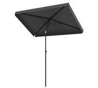 CostwayParasol Inclinable Rectangulaire 200 x 130 CM Parasol avec Inclinable sur 30° Structure Métallique Sac de Transport Sans Base Gris