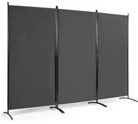 cloison de séparation giantex à 3 panneaux paravent pliable 260 x 183cm marron, avec charnières résistantes en acier, autoportante G