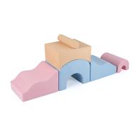 CostwayParcours de Motricité 6 Pcs pour Tout-petits de 3+ Ans Ensemble de Blocs de Construction en Mousse Éducatifs Jouet d'Escalade Multicolore