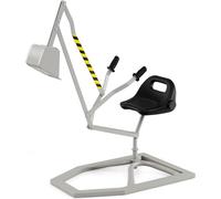 CostwayPelle à Sable pour Enfants Jouet de Bac à Sable avec Pelle Flexible Siège Rotatif à 360° & Dossier Ergonomique Excavatrice Extérieure Gris