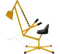 CostwayPelleteuse pour Enfants Jouet Bac à Sable avec Pelle Flexible Siège Rotatif & Dossier Ergonomique Excavatrice Jaune