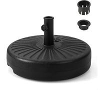 CostwayPied de Parasol Lourd pour Parasol 38/48 mm Socle Parasol Extérieur en HDPE Rempli de 28Kg Sable/18L Eau Dia.50 x H30 cm