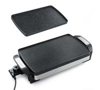 CostwayPlancha Électrique 1500W Plancha Gril Électrique avec Plaque Réversible Antiadhésive Thermostat Intégré et Protection Surchauffe Noir