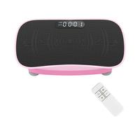 CostwayPlateforme Vibrante Plaque Vibrante Silencieuse avec 10 Intensités de Vitesse Télécommande Écran LED Plateforme de Fitness Rose