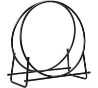 CostwayPorte-Bûches Rond pour Bois de Cheminée en Acier 76,5 x 36 x 81,5cm Structure en Forme de A Charge 50 kg Intérieur/Extérieur