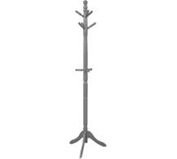 CostwayPorte-Manteau à 9 Crochets en Bois Massif Hauteur Réglable pour Chambre Salon Entrée Gris