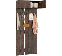 CostwayPorte-manteau Mural pour Entrée Portant Mural avec 5 Crochets Doubles et Armoire à 2 Portes Étagère Murale Gain de Place Café