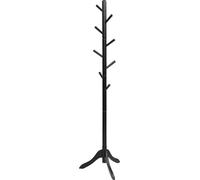CostwayPorte Manteaux en Bois 8 Crochets Portant à Vêtement sur Pied Hauteur Réglable 100/138/175cm Porte-Manteau pour Entrée Chambre Dortoir Noir