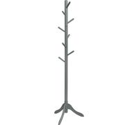 CostwayPorte Manteaux en Bois 8 Crochets Portant à Vêtement sur Pied Hauteur Réglable 100/138/175cm Porte-Manteau pour Entrée Chambre Dortoir Appartement Gris