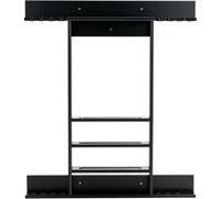 CostwayPorte-Queues de Billard Mural 8 Queues et Rainures à 3 Niveaux 15 Porte-balles 1 Porte-boules Triangle en Bois pour Club Noir