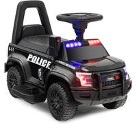 CostwayPorteur Enfants avec Mégaphone & Autocollant de Police Voiture à Pousser avec Lumières et Sonore Dispositif Anti-basculement Charge 25 kg pour 18-60 Mois