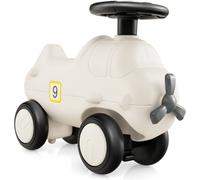 CostwayPorteur Enfants en Forme Avion avec Hélice & Volant Réaliste Voiture à Pousser Intérieur Exterieur avec 4 Roues Charge 45kg pour 18-72 Mois