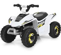 CostwayQuad Buggy Electrique pour Enfant 6 V 4,5 Km-H MAX Voiture pour Enfants de 3 Ans+ Blanc