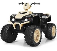 CostwayQuad Électrique 12V pour Enfants 3-7 Ans avec Lumière Musiques et Histoires 104x67x74cm pour Différents Terrains Jaune