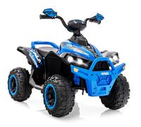 COSTWAY Quad Electrique pour Enfants 12V7Ah, LED, Musique, Pédale, Klaxon, 3-4 km/h, pour Enfants de 3 à 8 ans, Bleu