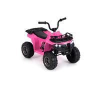 CostwayQuad Électrique pour Enfants ATV 6V avec Démarrage par Bouton Unique Pneus à Bande de Roulement Phares LED Lecteur MP3 pour 2-5 Ans Rose