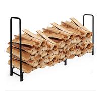 CostwayRange Bûche en Métal 245x36x122,5cm Porte-bûches Pieds Surélevés Charge Max 500KG Abri Bûche Rangement Bois pour Jardin Poêle Brasero Noir