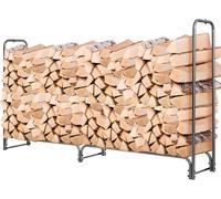 CostwayRange Bûche Extérieur avec Housse PVC Imperméabl Abri Bûche Rangement Bois Porte-bûches Abris Bois Noir