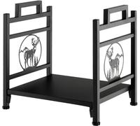CostwayRange Bûche Intérieur, Porte-Bûches Métal Charge 30 kg pour Rangement Bois Intérieur Porte Bûche Cheminée pour Poêle Foyer Motif d'Élan 46 x 33 x 46 cm