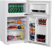 CostwayRéfrigérateur Compact Mini-réfrigérateur 90 L Congélateur Séparé avec Design à 2 Portes Fonctionnement Silencieux Blanc