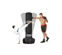CostwaySac de Boxe Autoportant Sac de Boxe Lourd avec Support pour Adultes Adolescents Enfants Résistant à la Déchirure avec Rebond Rapide Noir