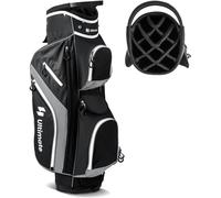 CostwaySac de Chariot de Golf avec 14 Compartiments Supérieurs 9 Poches Glacière Compartiment à Chaussures Porte-parapluie et Housse de Pluie Gris