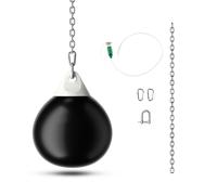 CostwaySac de Frappe à Eau avec Crochet Chaîne Métallique Réglable Boucles d'Assurance et Injection d'Eau pour Boxe Suspendue Charge Max 50KG Noir