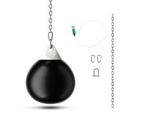 CostwaySac de Frappe à Eau avec Crochet Chaîne Métallique Réglable Boucles d'Assurance et Injection d'Eau pour Boxe Suspendue Charge Max 50KG Noir