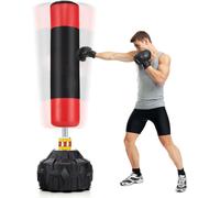 CostwaySac de Frappe Autoportant 178cm Sac de Boxeavec Base Remplissable 12 Ventouses&Amortisseurs pour Adultes Jeunes Musculation