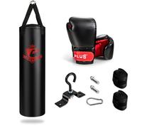 CostwaySac de Frappe Lourd 100x30cm 28,5 kg Sac de Boxe Suspendus pour Adulte avec Gants de Boxes Suspension Support
