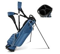 CostwaySac de Golf 9?? Multifonctionnel avec Trépied en Polyester avec Sangles 4 Compartiments 17,2 x 25,2 x 79,5 cm Bleu