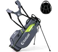 CostwaySac de Golf Léger avec 8 Compartiments Supérieurs et 5 Poches Zippées Bandoulière Réglable Housse de Pluie et Porte-parapluie Gris