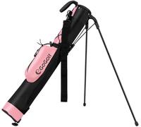 CostwaySac de Golf Léger avec Trépied Sac de Golf Pitch n Putt pour Aire de Practice Parcours Par 3 et Exécutifs Sac de Golf Rose