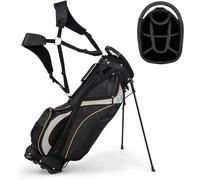 CostwaySac de Golf sur Pied 8 Voies Sac de Golf Portable Léger de 2 kg avec Séparateurs Supérieurs 7 Poches Sac Isotherme Cappuccio Antipioggia
