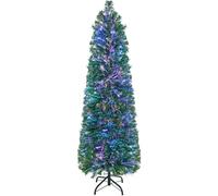 CostwaySapin de Noël Artificiel 150 avec Fibre Optique Sapin Pré-Éclairé avec 361 Branches Support en Métal Pliable pour La Maison