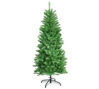 CostwaySapin de Noël Artificiel 150cm avec Lumières Blanc Chaud 300 Branches Support en Fer Robuste