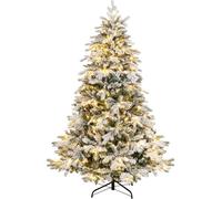 CostwaySapin de Noël Artificiel 180 Avec 1415 Branches 260 Lumières Led Blanc Chaud Floqué Charnières Arbre de Noël Pré-Éclairé Installation Rapide